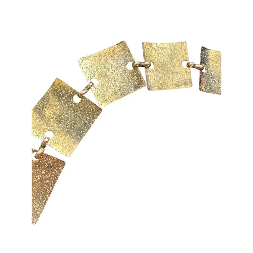 Gold Square Plate Chain Belt Y2K Festival Rave Metal Statement Adjustable OS